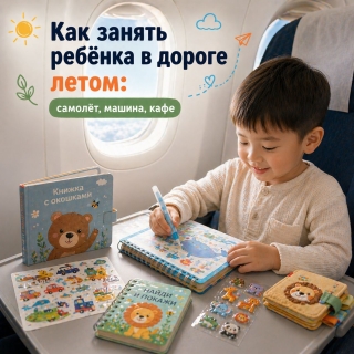 Как занять ребёнка в дороге летом: самолёт, машина, кафе.