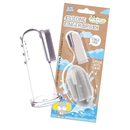 9312657011225 Пальчиковая Силиконовая Зубная Щетка 6 -12 Мес (2 Шт)