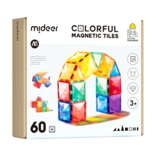 Mideer Colorful Magnetic Tiles - 60Pcs