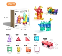 Mideer Colorful Magnetic Tiles - 100Pcs