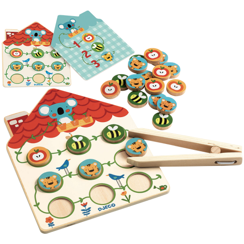 Развивающая Деревянная Игра - Пинцет Pinstou, Djeco Dj01627