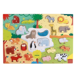 Деревянная Зоопарк Пазл Djeco (Dj01830 Зоопарк Пазл)