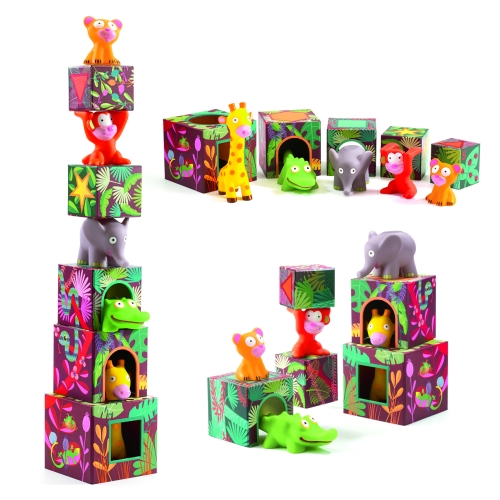 Djeco Dj09101 Кубики-Пирамидка Джунгли