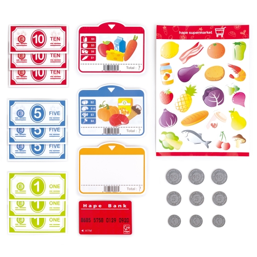 Игровой Набор «Кассовый Аппарат» С Набором Наклеек, Калькулятором, Светом И Звуком