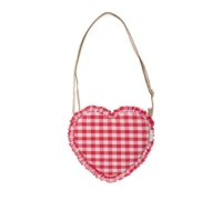Gingham Ruffle Love Heart Bag