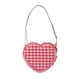 Gingham Ruffle Love Heart Bag