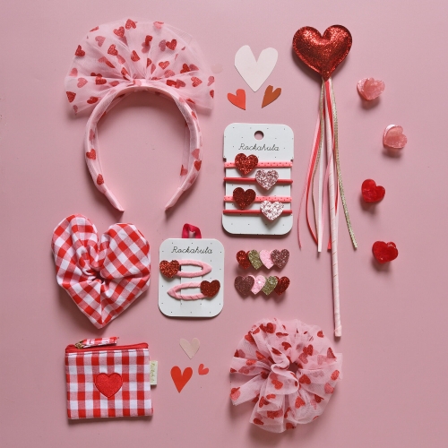 Love Heart Glitter Clips