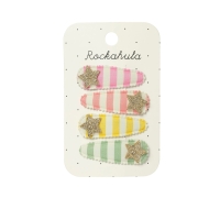 Stripy Star Fabric Clip Set
