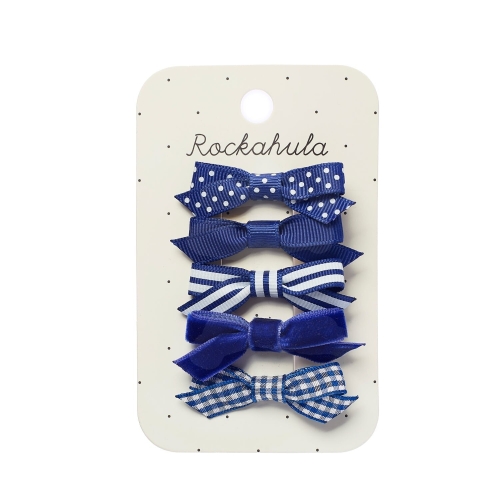 School Bow Clip Set Blue