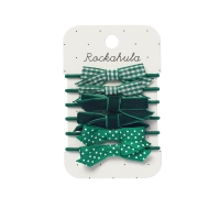 School Bow Pony Set Green