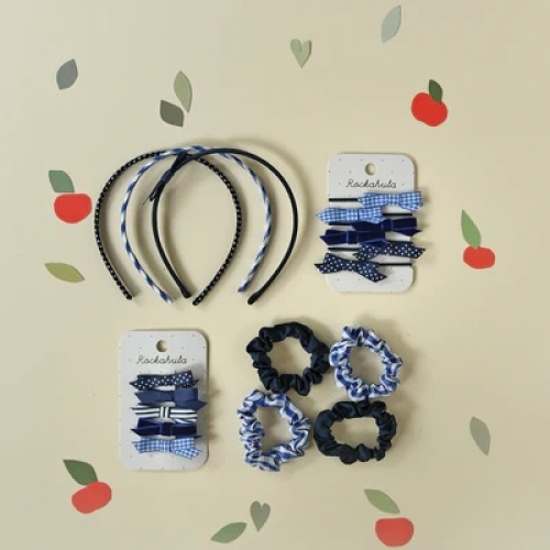 School 3 Pack Headbands Blue