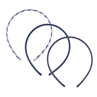 School 3 Pack Headbands Blue