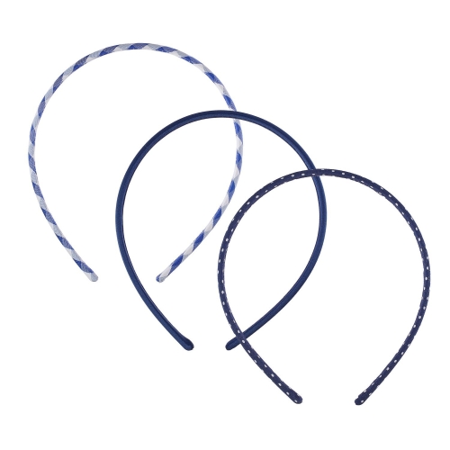 School 3 Pack Headbands Blue