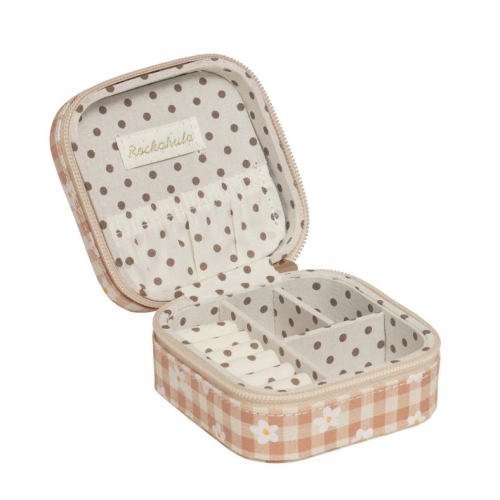 Квадратная Шкатулка Для Украшений “Клетчатая Ромашка”