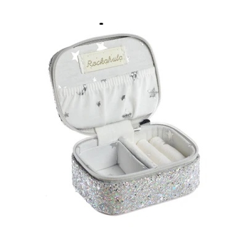 Confetti Glitter Silver Mini Jewellery Box