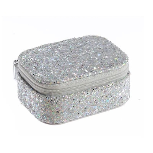 Confetti Glitter Silver Mini Jewellery Box