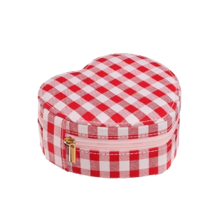 Gingham Love Heart Jewellery Box