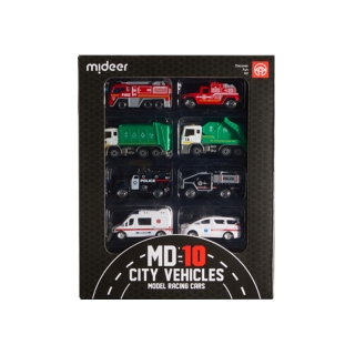 Mideer Alloy Racing Cars - City Vehicles 10Pcs
