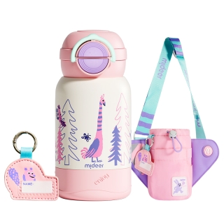 Mideer Double Drinking Insulation Cup - Pink Peacock