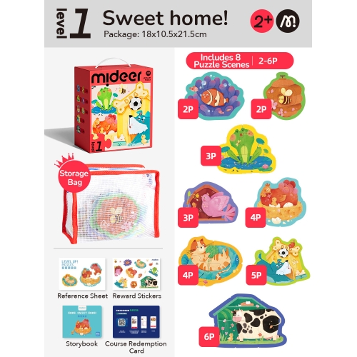 Mideer Level Up! Puzzles - Level 1 Home, Sweet Home!