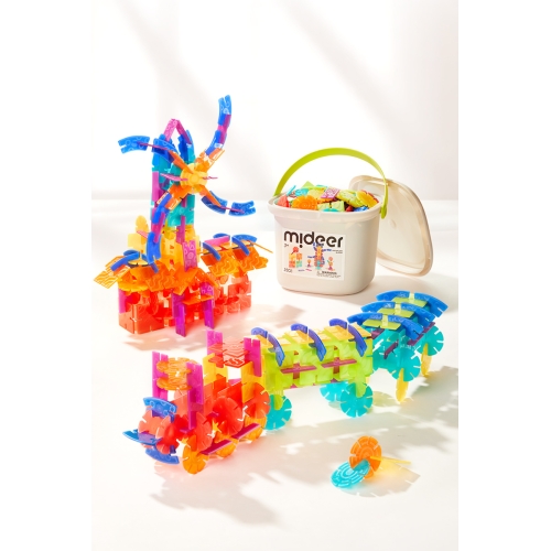 Mideer Translucent Color Snowflake Blocks-150Pcs