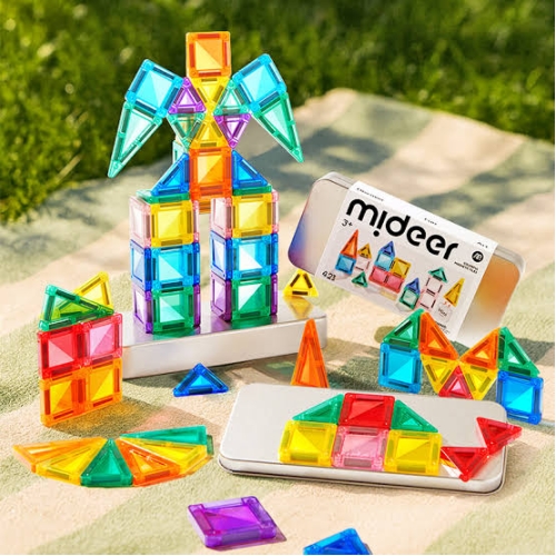Mideer Colorful Magnetic Tiles - Junior Engineer Mini Tiles
