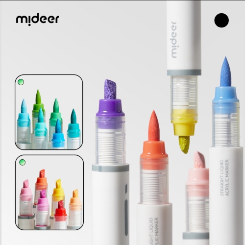 Mideer Dual-Tip Straight Liquid Acrylic Marker - 36 Colors