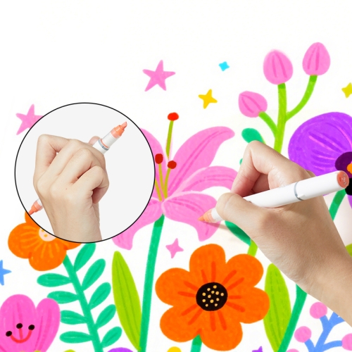 Mideer Dual-Tip Straight Liquid Acrylic Marker - 36 Colors