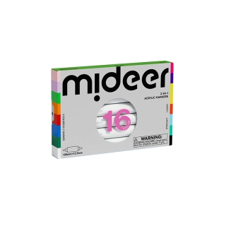 Mideer 2-In-1 Acrylic Markers – 16 Colors