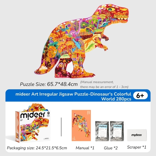 Mideer Shaped Artist Puzzle - Dinosaur World