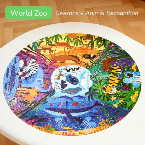Mideer Panoramic Puzzle - Animals Around The World