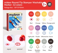 Mideer Round-Tip Stamper Washable Marker- 12 Colors