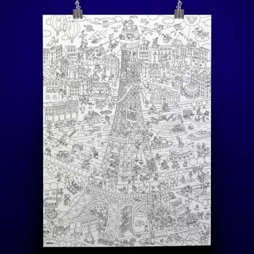 Poster Geant A Colorier - Tour Eiffel