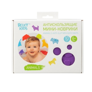 Мини-Коврики Антискользящие Для Ванны Animals, Цветные 10 Шт.