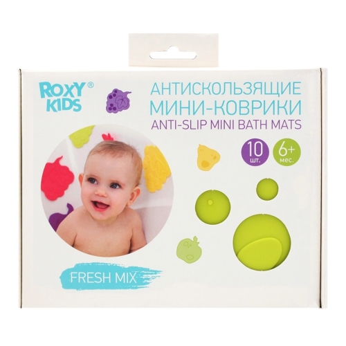 Мини-Коврики Антискользящие Для Ванны Fresh Mix, Цветные 10 Шт.
