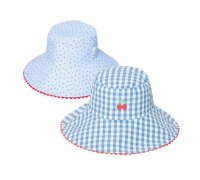 Cherry Gingham Reversible Sun Hat 7-10 Years