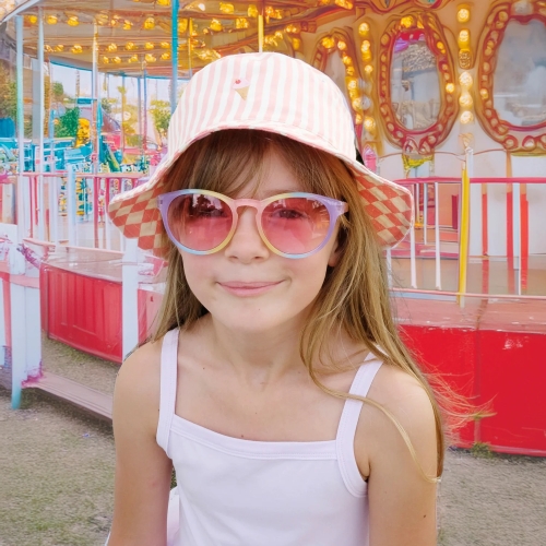 Candy Stripe Reversible Bucket Hat 7-10 Years