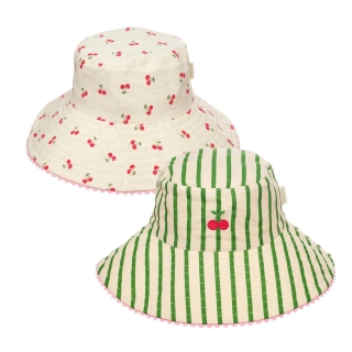 Cherry Kiss Stripy Reversible Sun Hat 7-10 Years