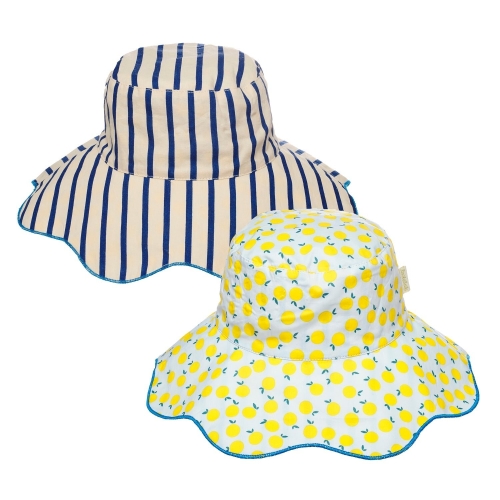 Lemon Drop Stripy Reversible Sun Hat 3-6 Years
